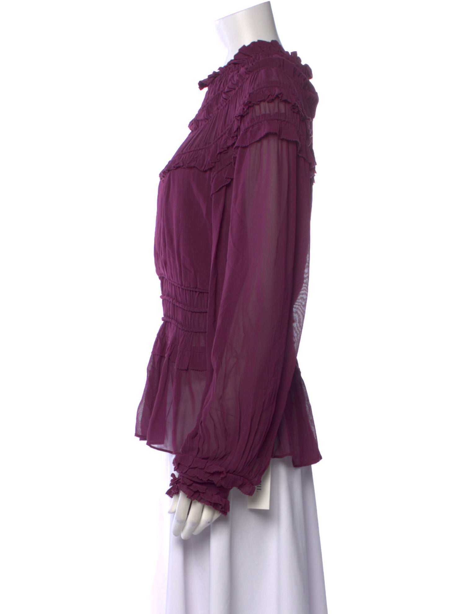 Farm Rio Mock Neck Long Sleeve Blouse