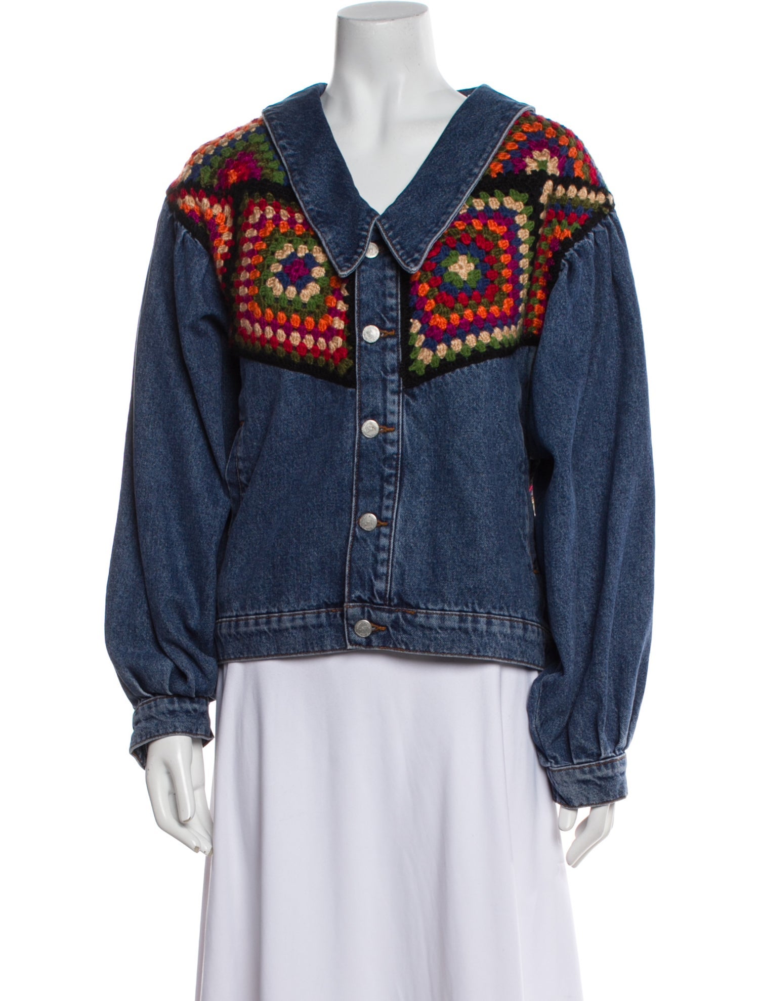 Farm Rio Graphic Print Denim Jacket