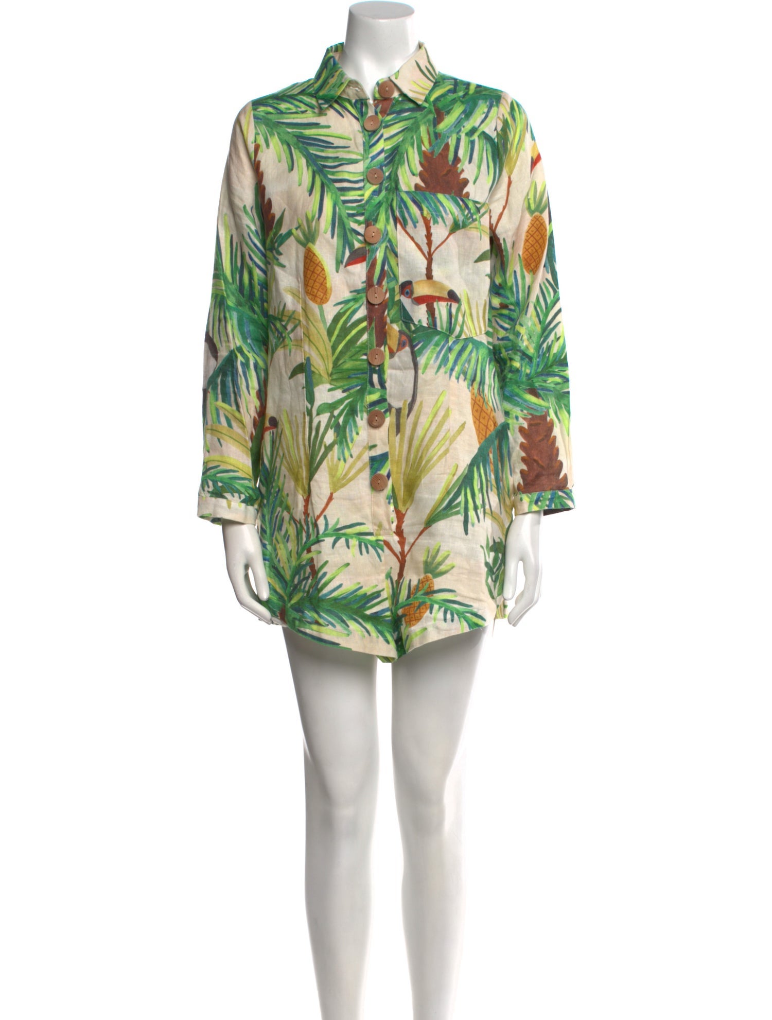 Farm Rio Linen Printed Romper