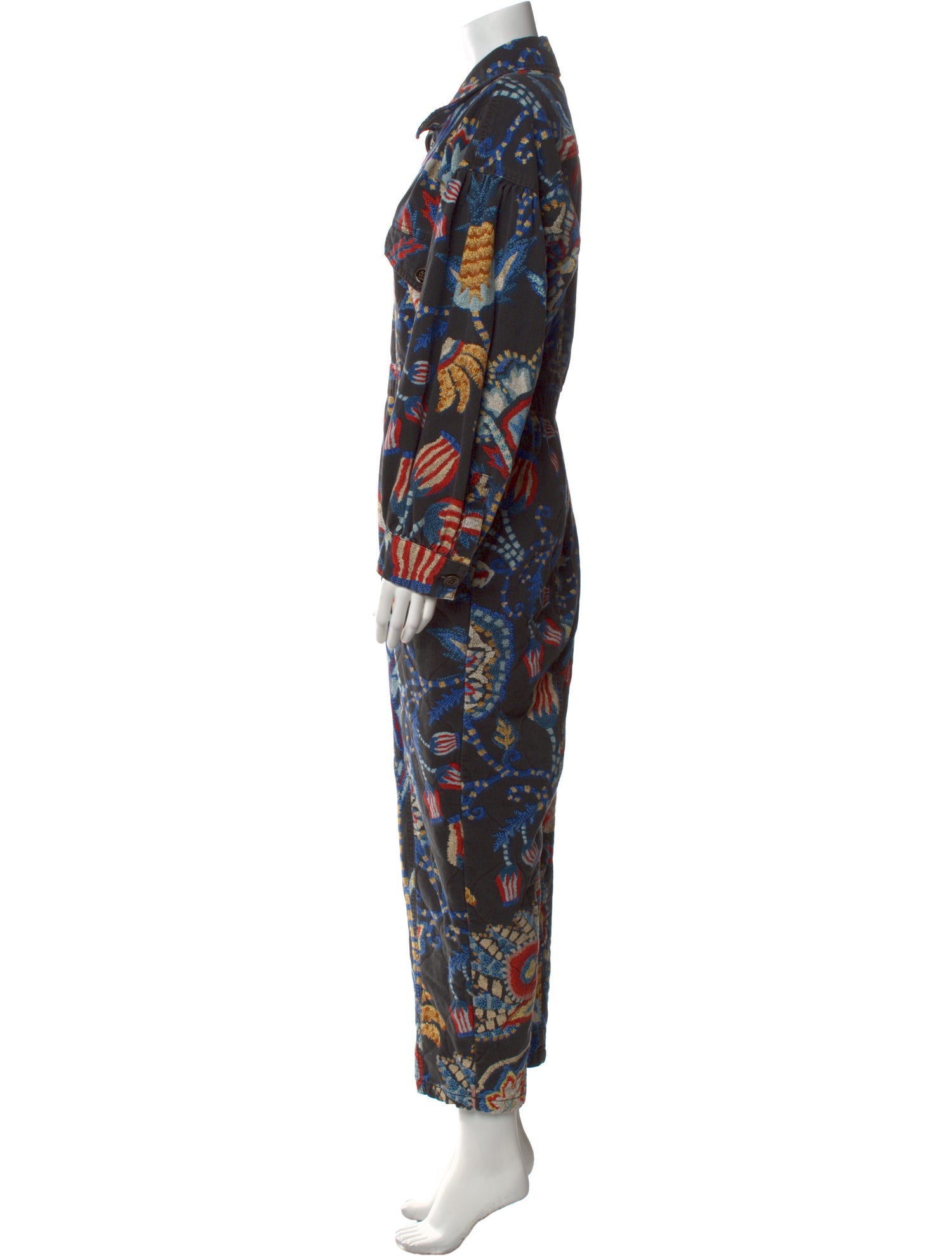 Farm Rio Floral Print Crew Neck Jumpsuit