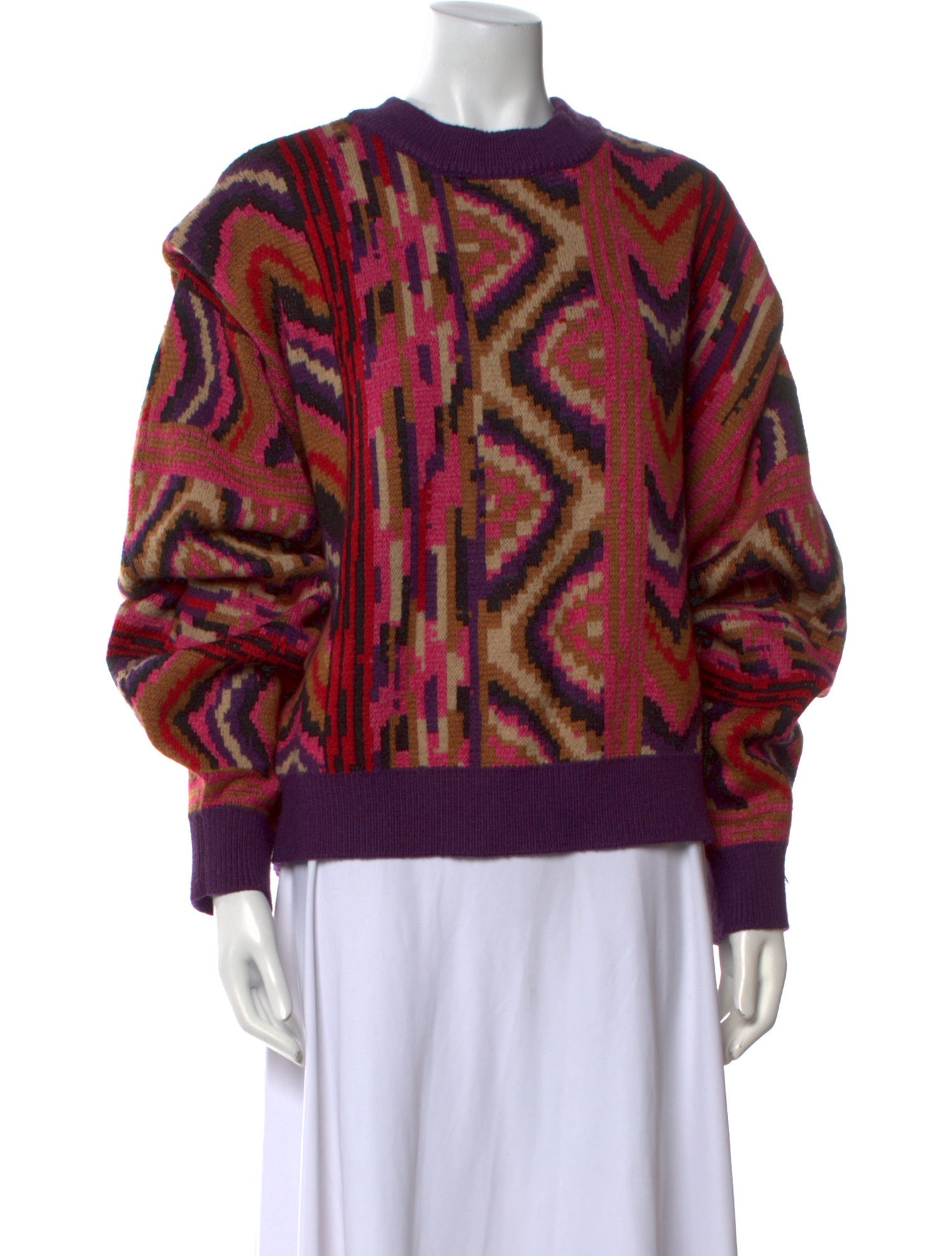 Farm Rio Printed Crew Neck Sweater