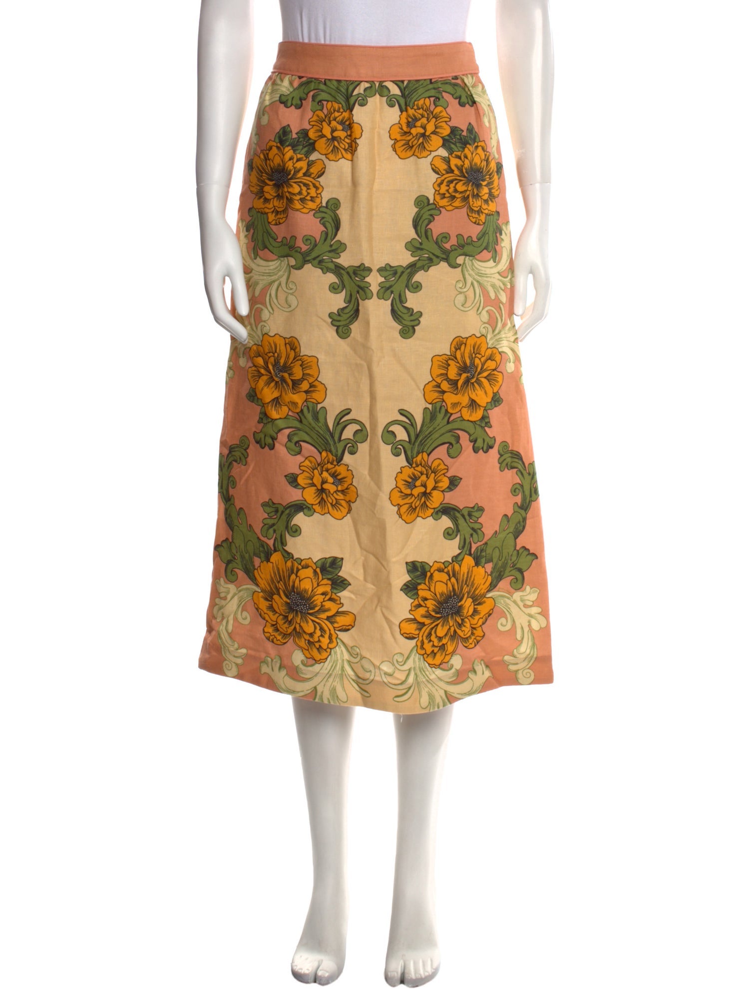 Farm Rio Linen Midi Length Skirt