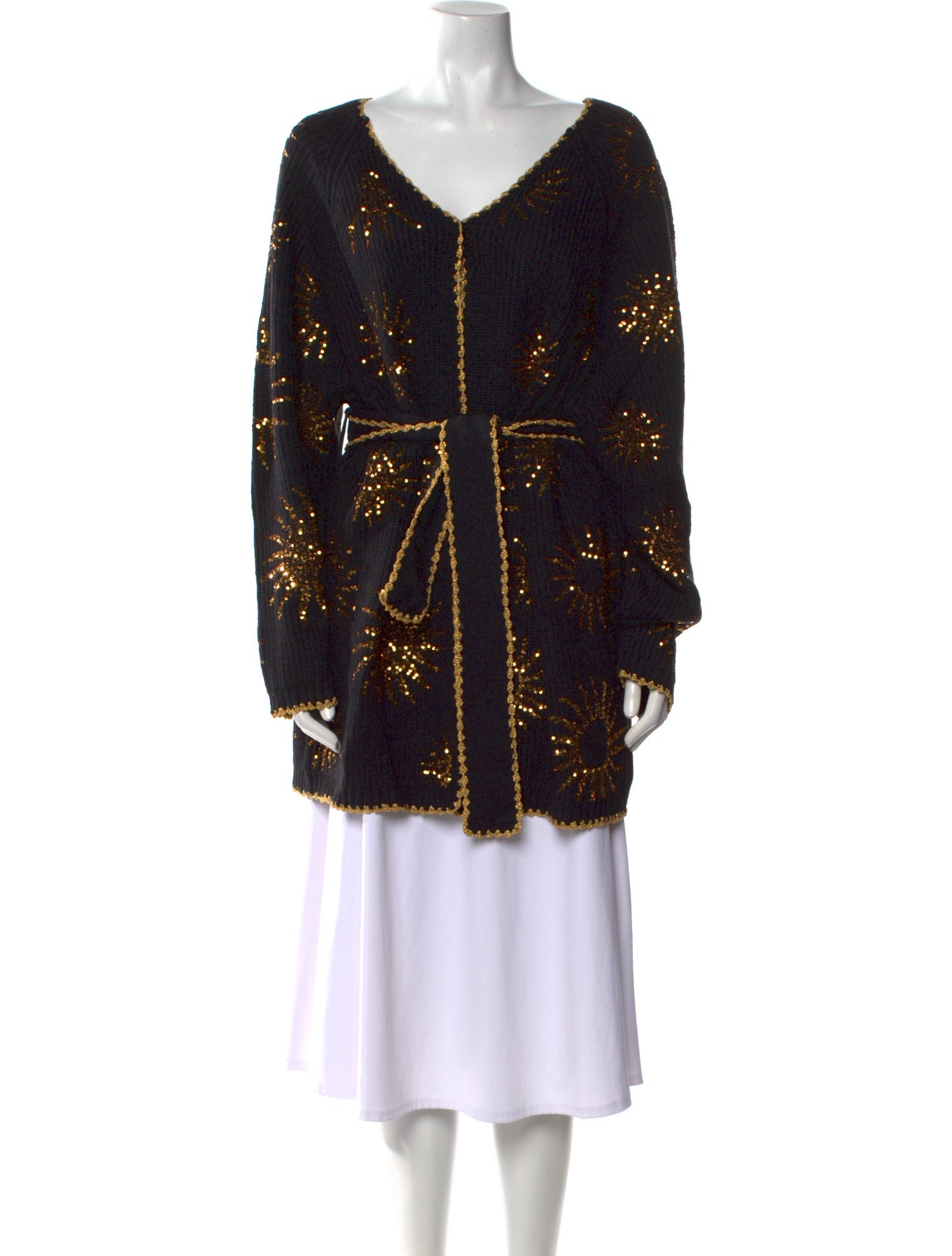 Farm Rio Patterned V-Neck Sweater