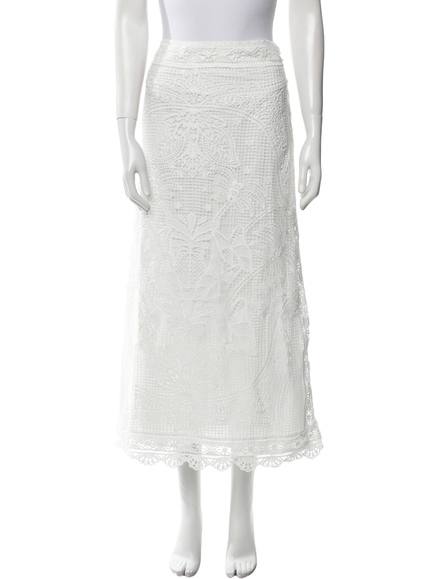 Farm Rio Scalloped Accent Midi Length Skirt