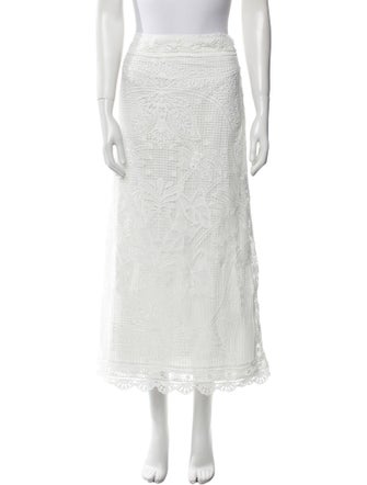 Farm Rio Scalloped Accent Midi Length Skirt