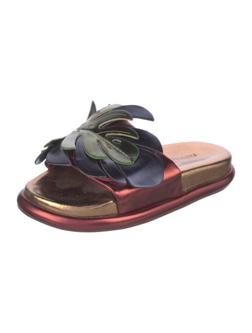 Farm Rio Leather Printed Slides