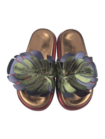 Farm Rio Leather Printed Slides