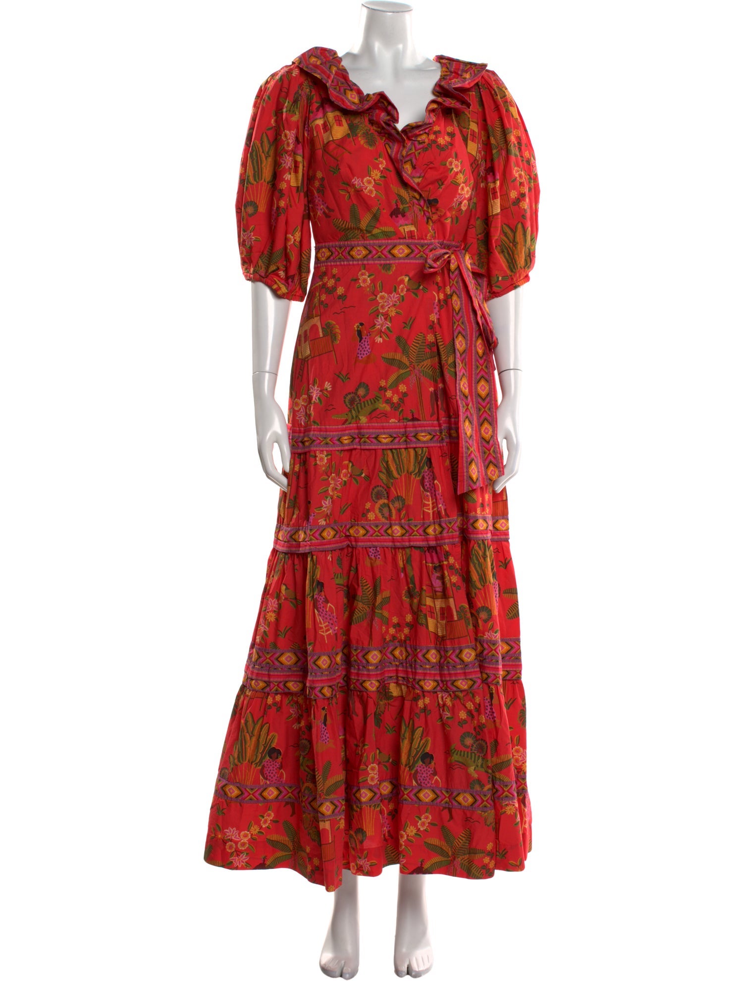 Farm Rio Floral Print Long Dress