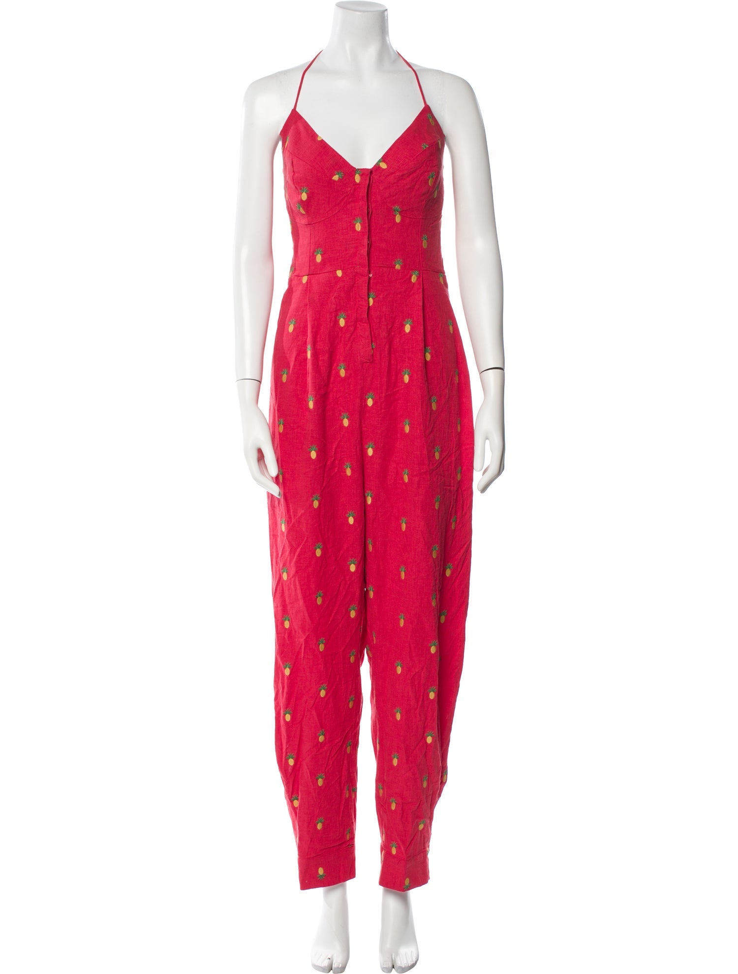 Farm Rio Embroidered Pineapples Jumpsuit