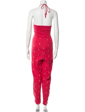 Farm Rio Embroidered Pineapples Jumpsuit