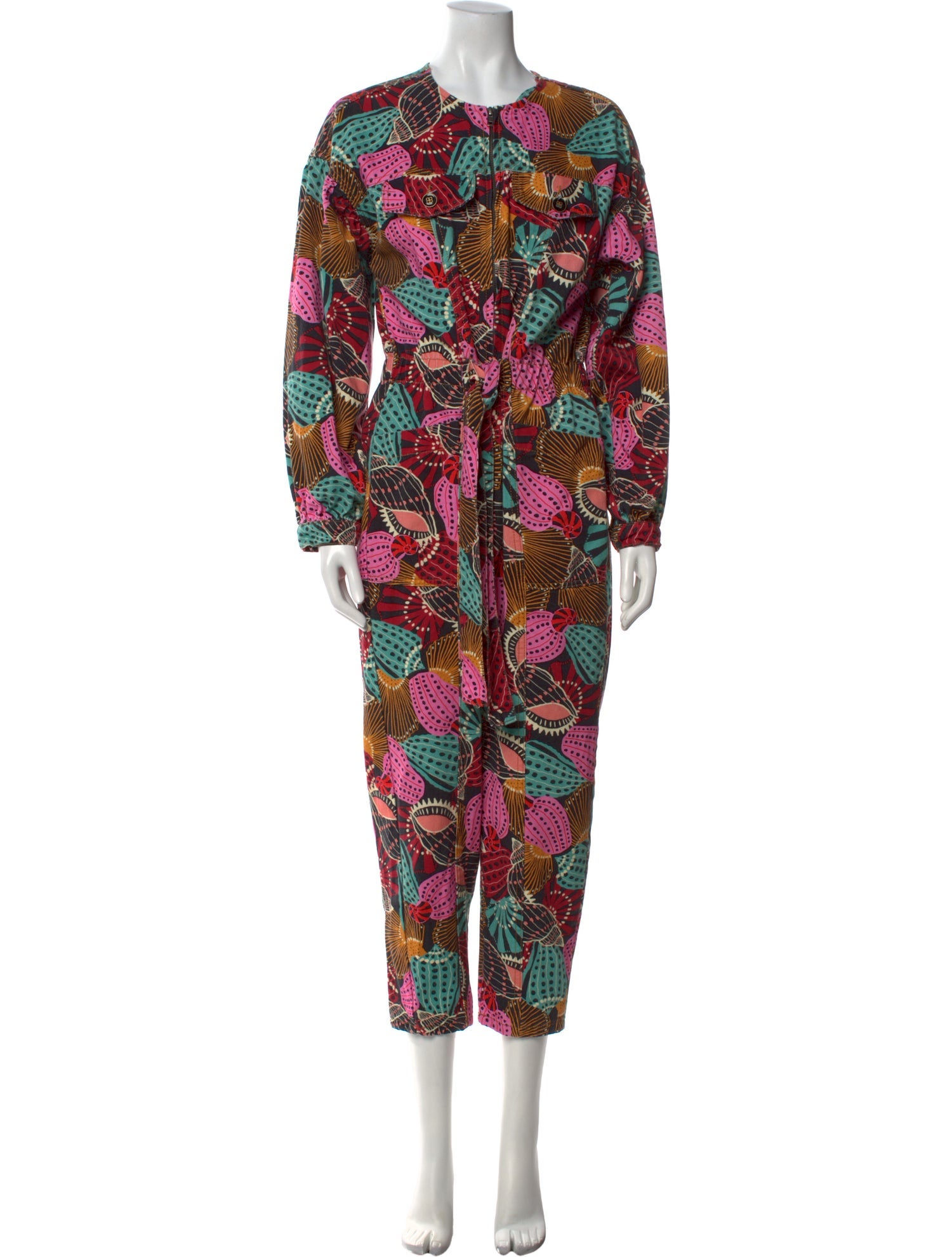 Farm Rio Printed Crew Neck Jumpsuit