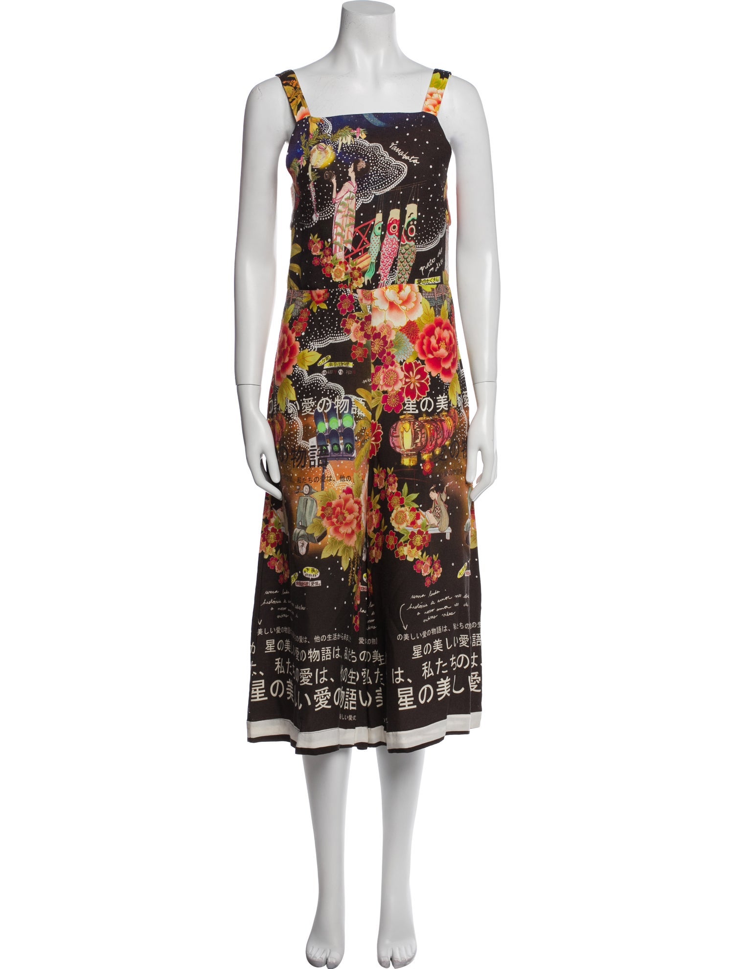 Farm Rio Printed Square Neckline Jumpsuit