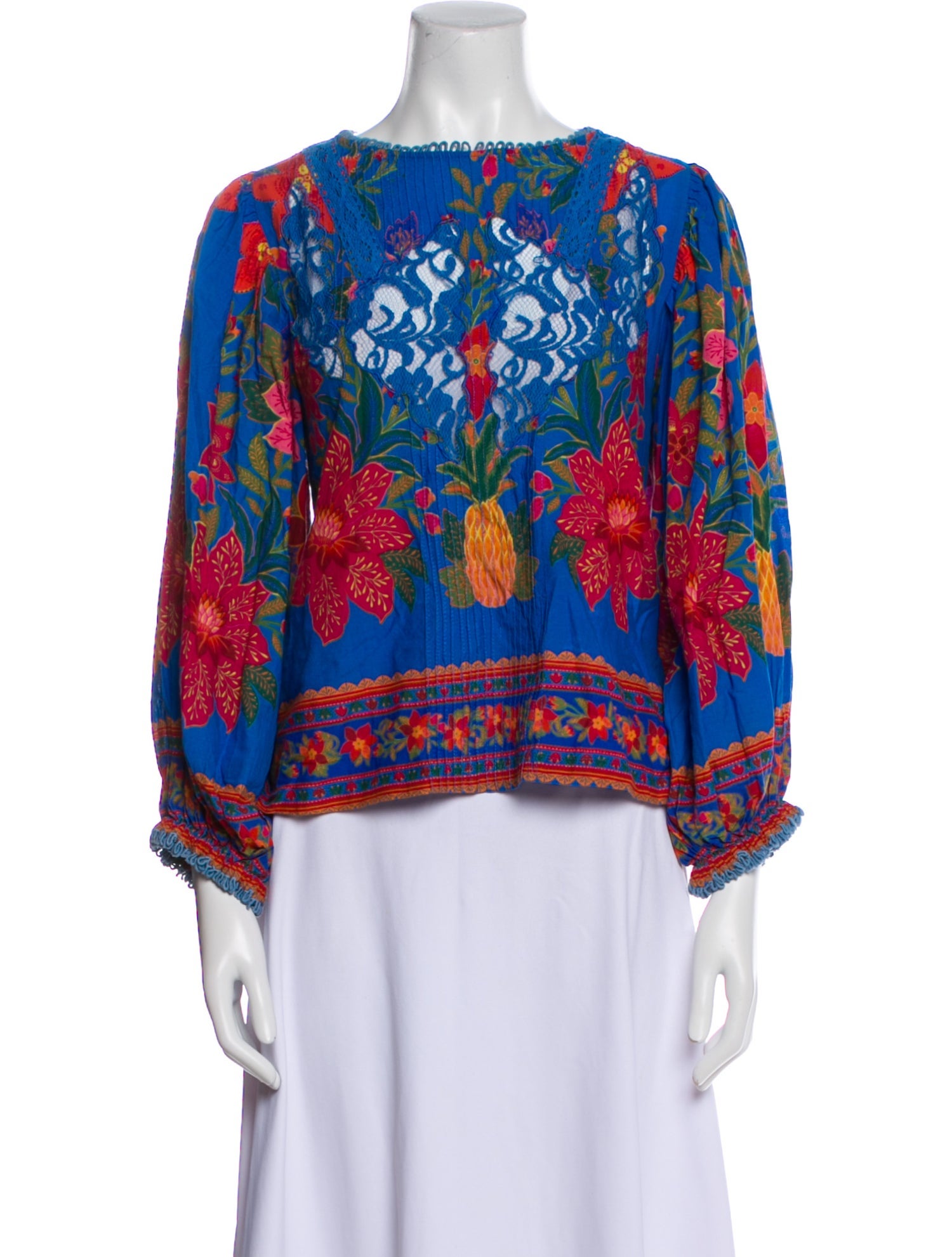 Farm Rio Floral Print Lace Trim Embellishment Skirt Set