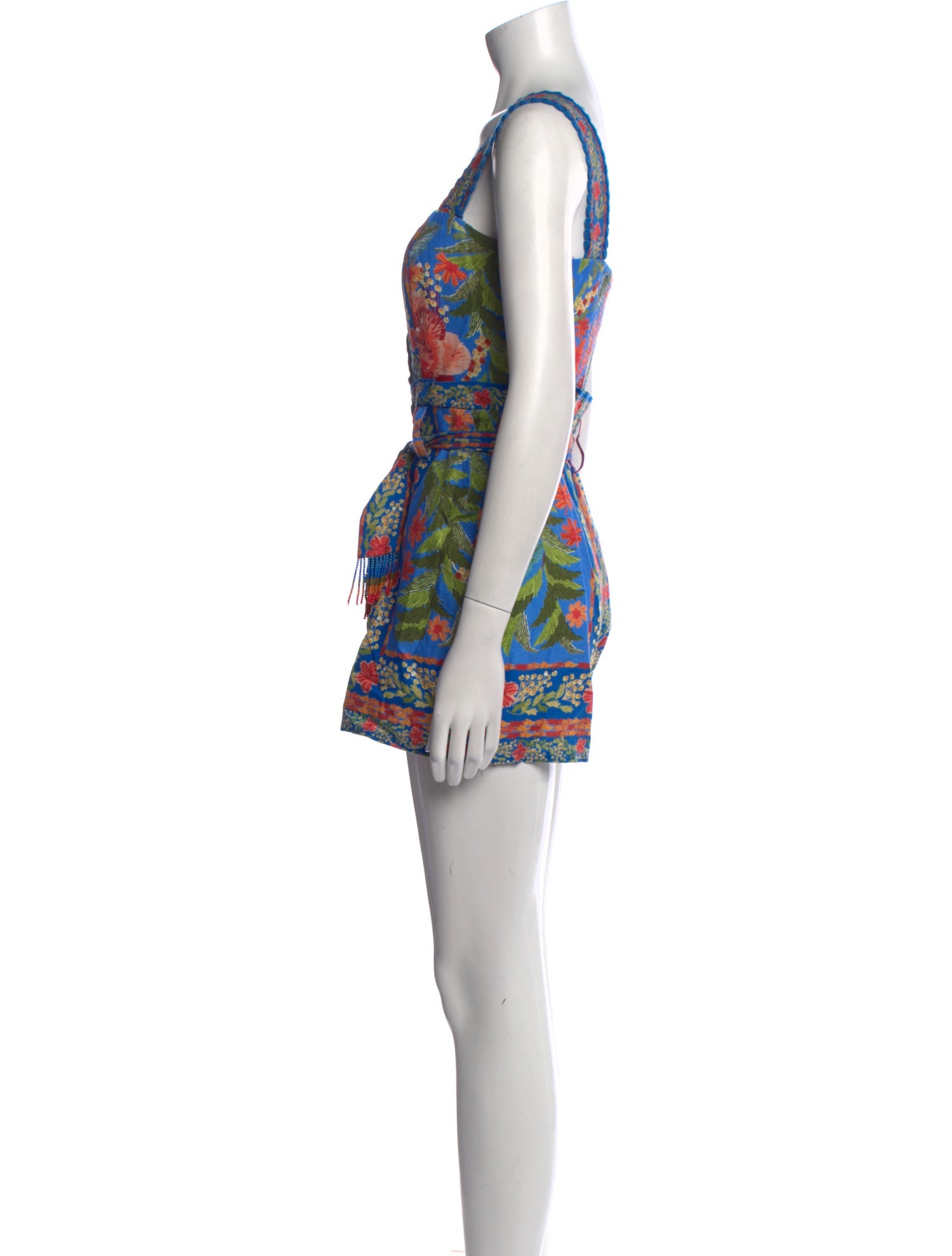 Farm Rio Linen Floral Print Romper