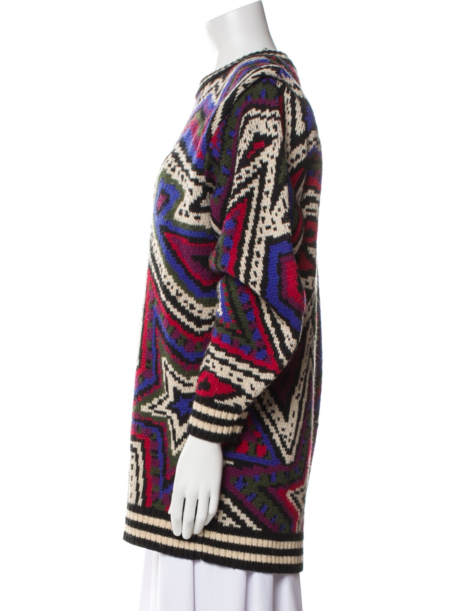 Farm Rio Printed Bateau Neckline Sweater