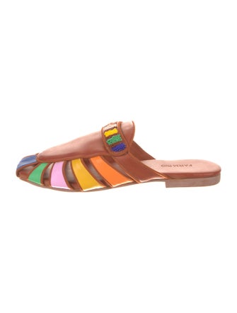 Farm Rio Leather Colorblock Pattern Mules