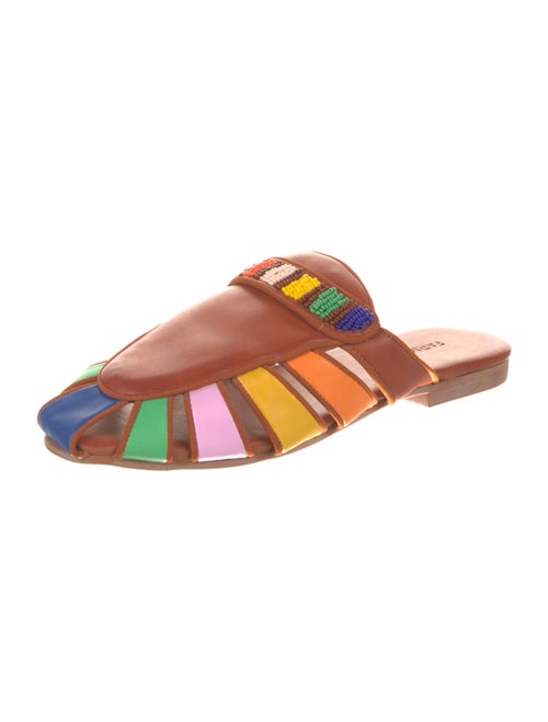 Farm Rio Leather Colorblock Pattern Mules
