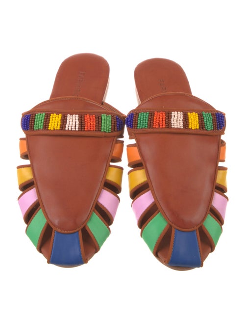 Farm Rio Leather Colorblock Pattern Mules