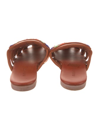 Farm Rio Leather Colorblock Pattern Mules