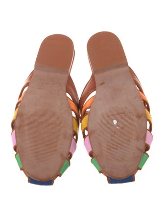 Farm Rio Leather Colorblock Pattern Mules
