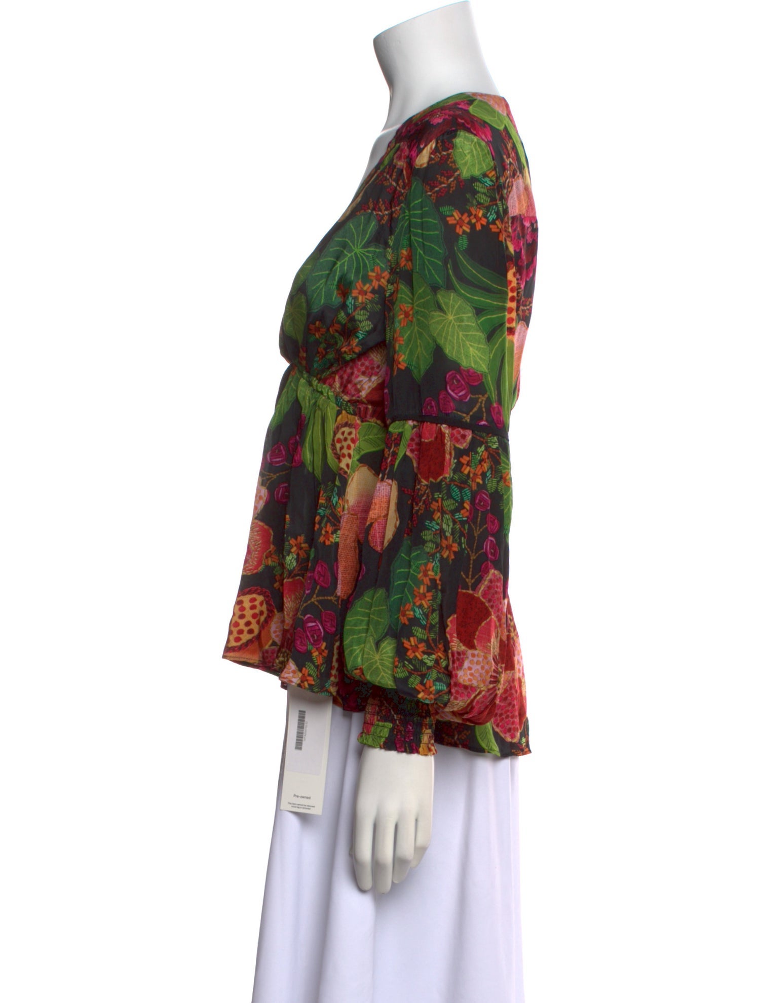 Farm Rio Floral Print V-Neck Blouse