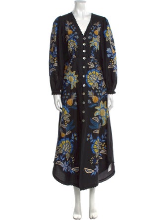 Farm Rio Floral Print Long Dress