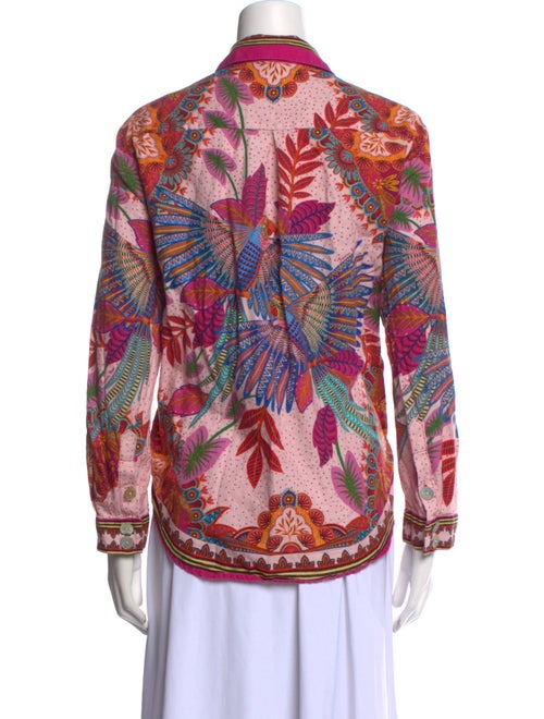 Farm Rio Linen Printed Button-Up Top