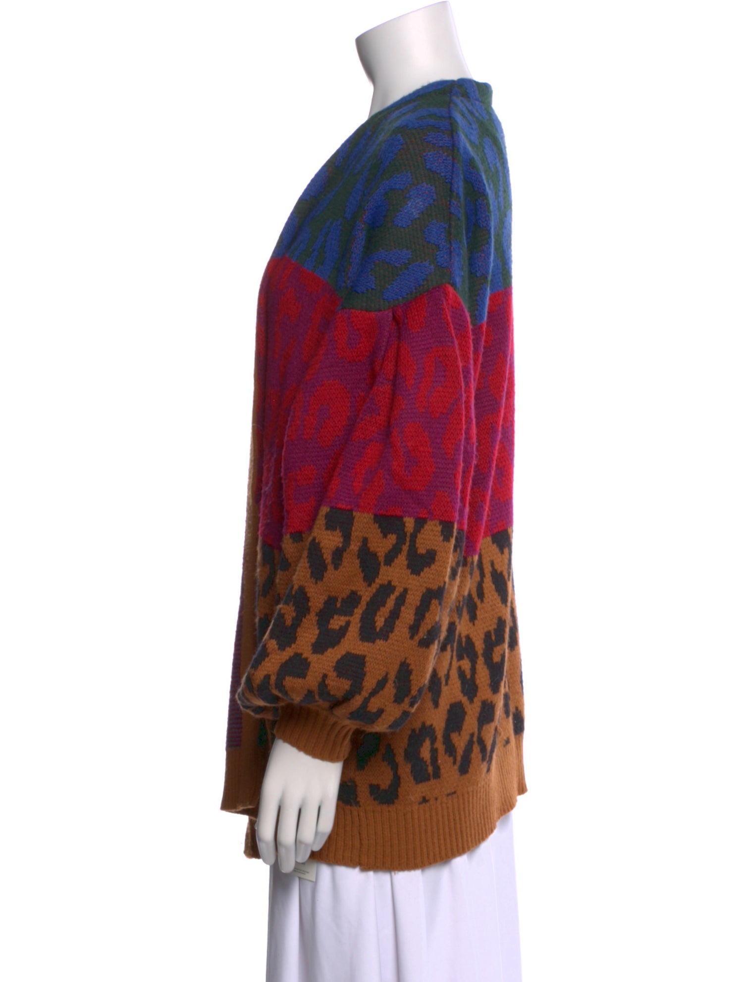 Farm Rio Animal Print V-Neck Sweater