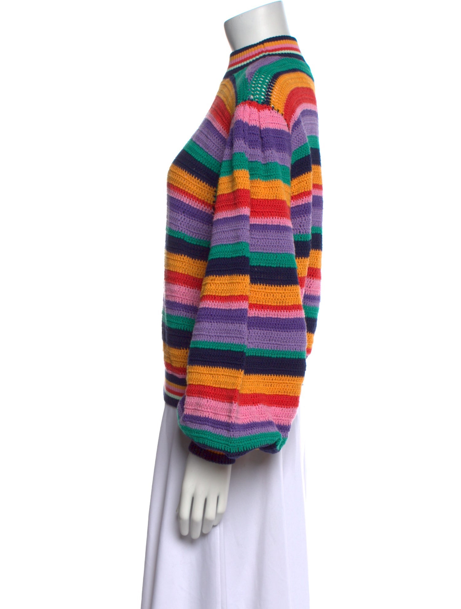 Farm Rio Striped Mock Neck Sweater