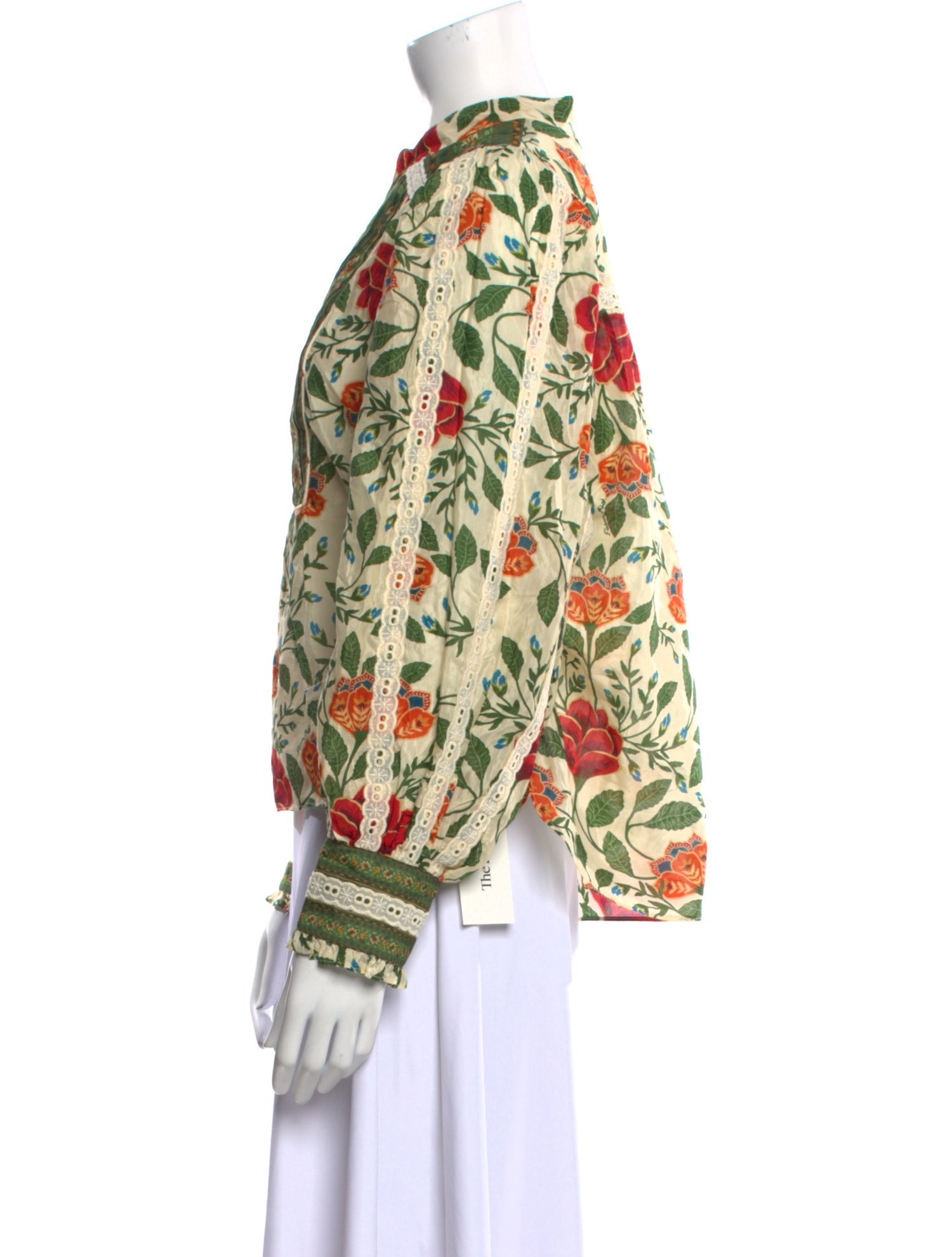 Farm Rio Floral Print Mock Neck Blouse w/ Tags
