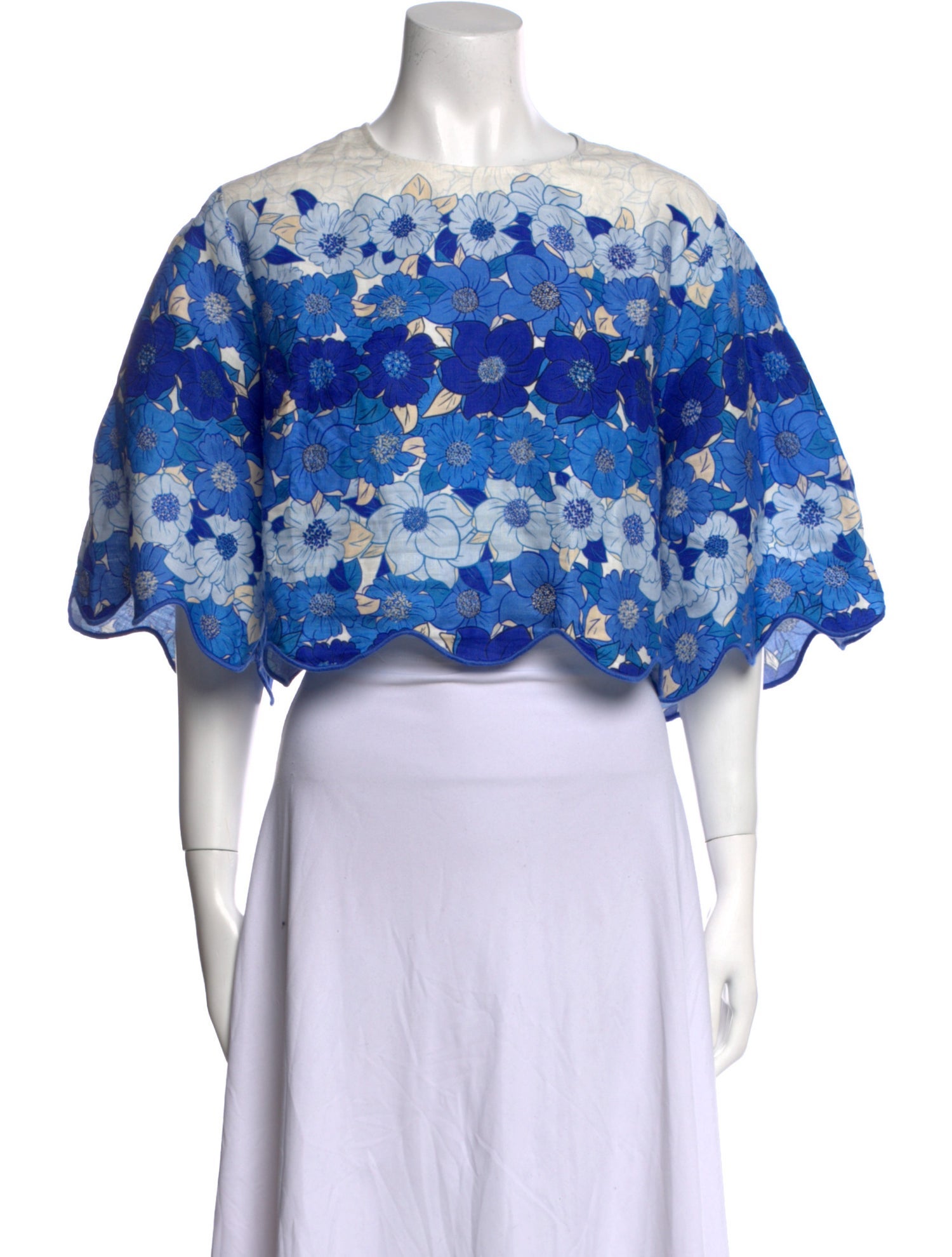 Farm Rio Linen Floral Print Crop Top w/ Tags