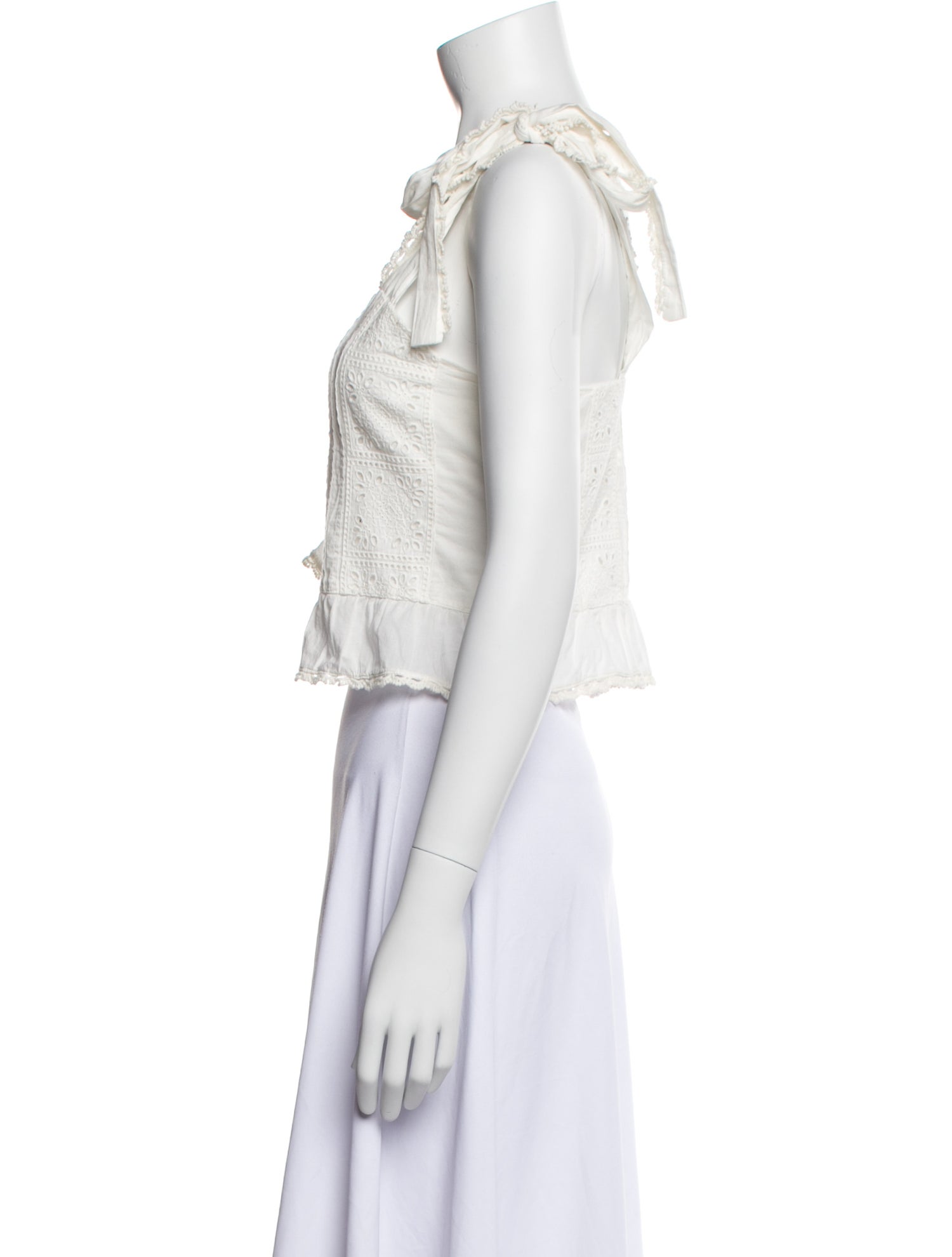 Farm Rio Square Neckline Sleeveless Crop Top