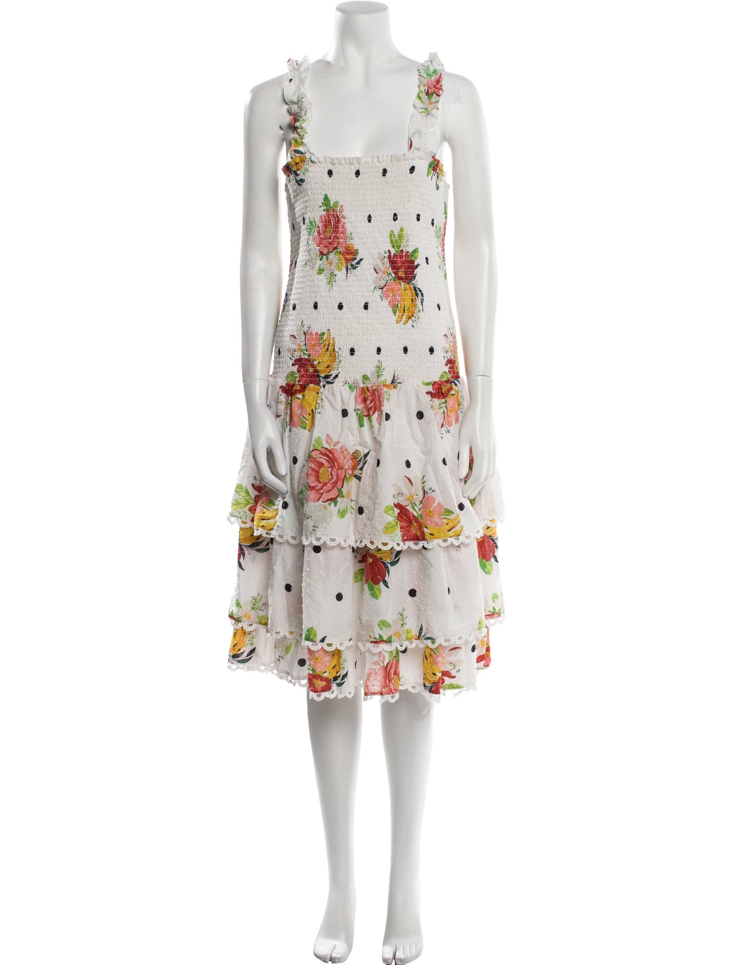 Farm Rio Floral Print Midi Length Dress