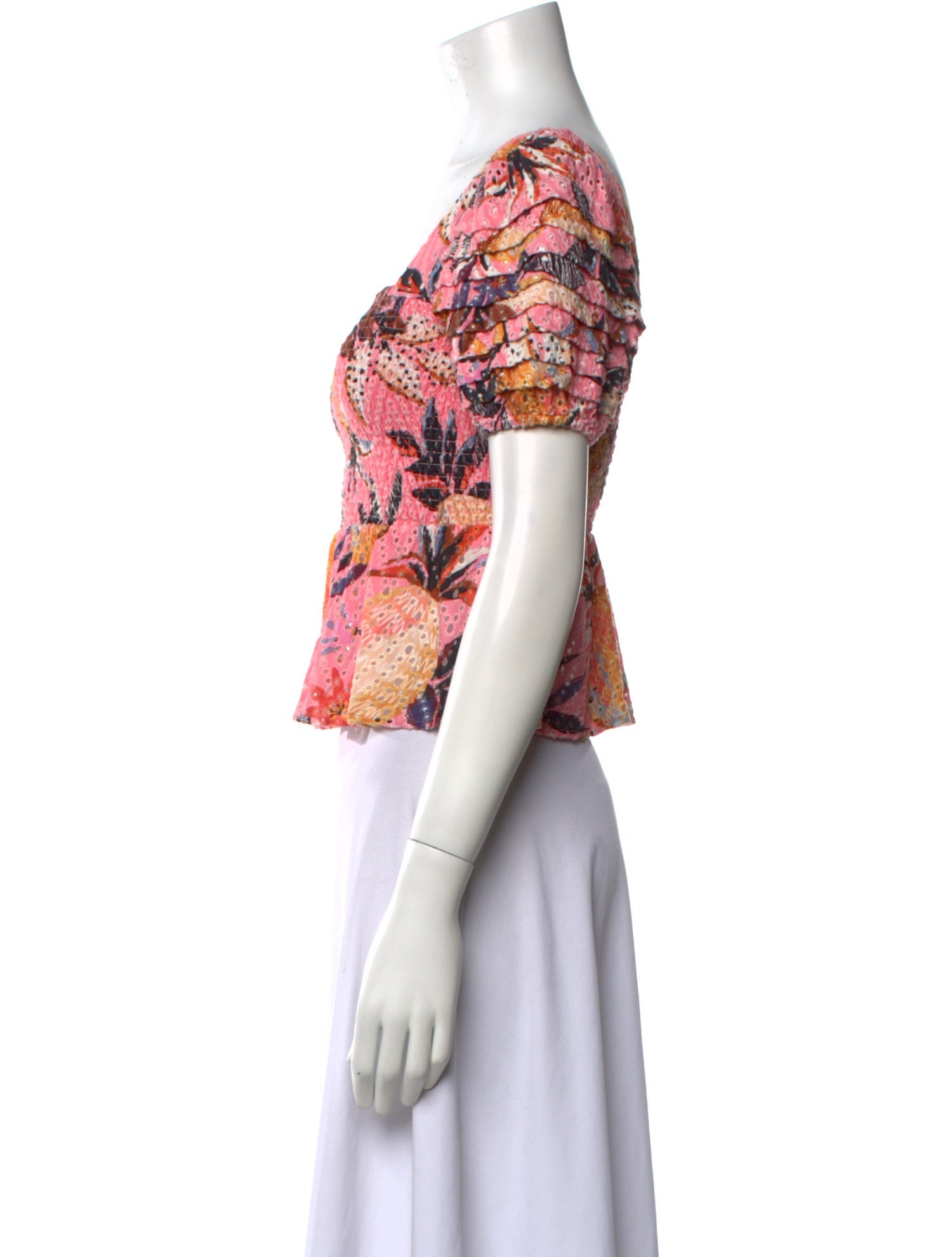 Farm Rio Lace Floral Print Crop Top