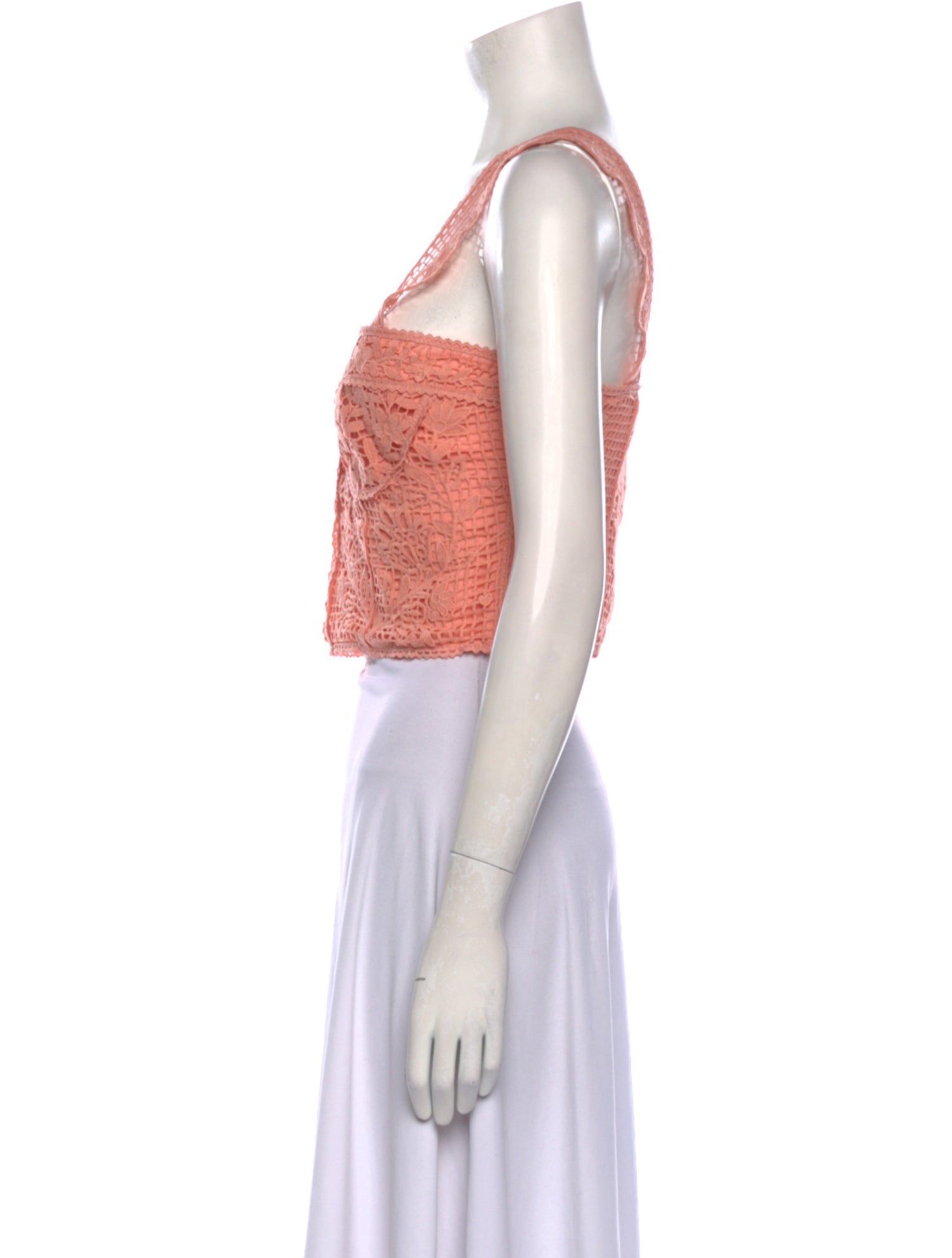 Farm Rio Square Neckline Sleeveless Crop Top