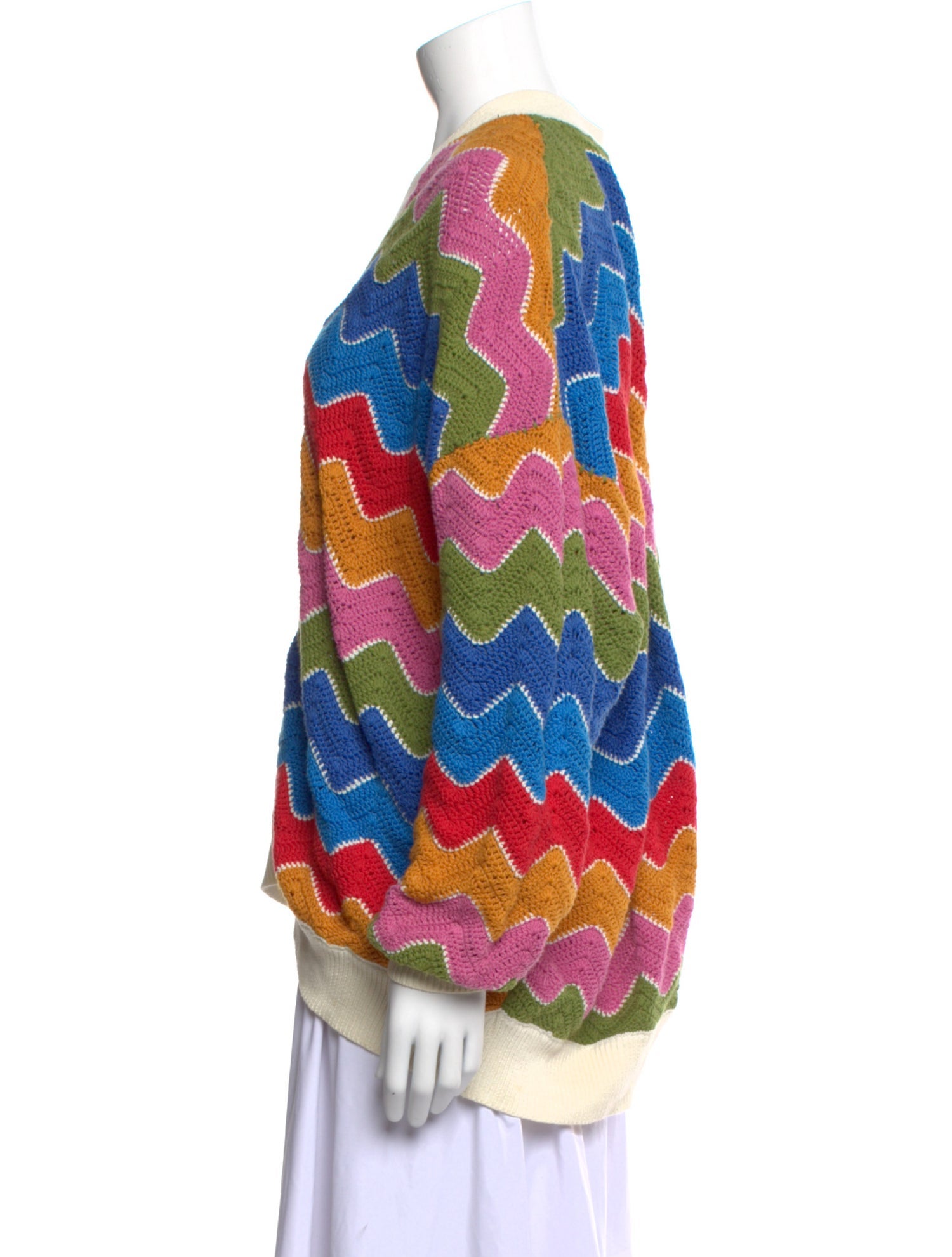 Farm Rio Printed V-Neck Sweater