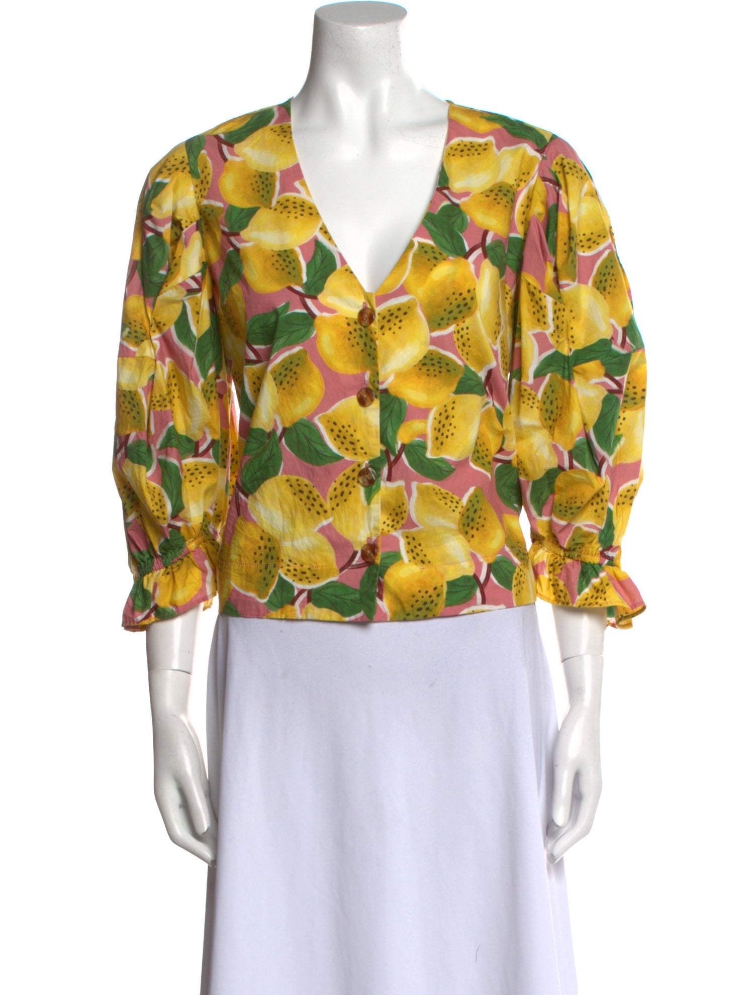Farm Rio Printed V-Neck Blouse