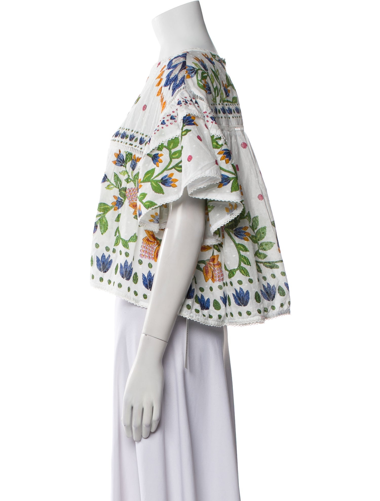 Farm Rio Floral Print Square Neckline Crop Top