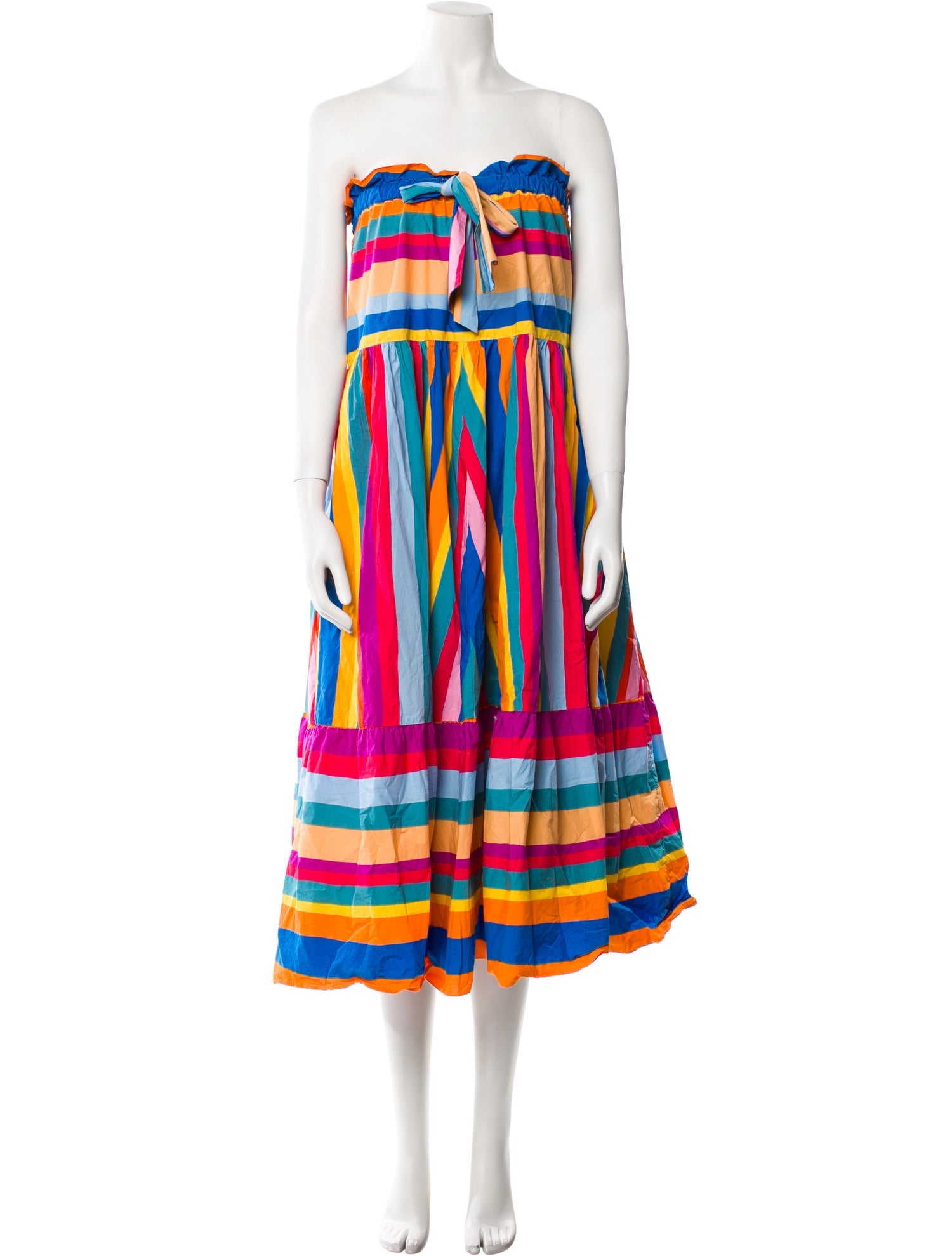 Farm Rio Striped Midi Length Dress