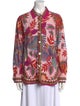 Farm Rio Printed Long Sleeve Button-Up Top