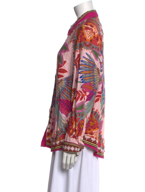 Farm Rio Printed Long Sleeve Button-Up Top