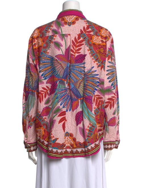 Farm Rio Printed Long Sleeve Button-Up Top