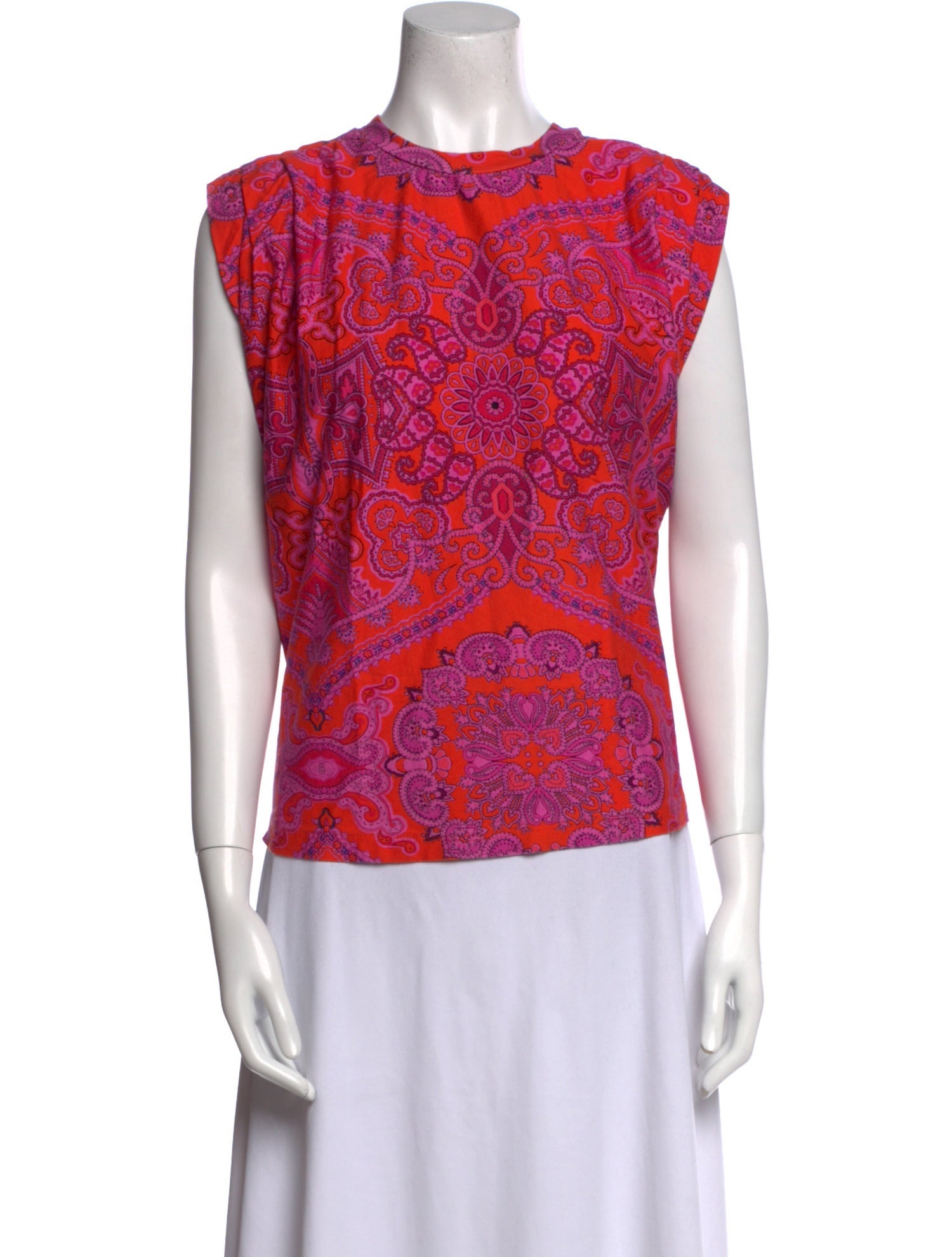 Farm Rio Paisley Print Crew Neck Top
