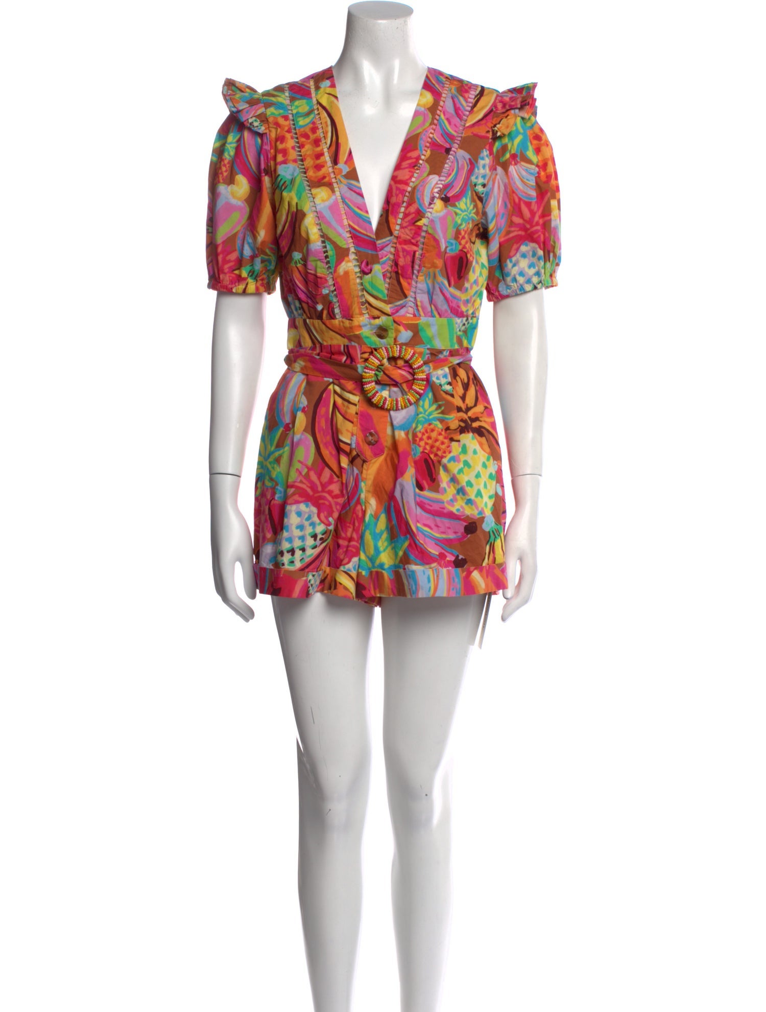 Farm Rio Printed V-Neck Romper