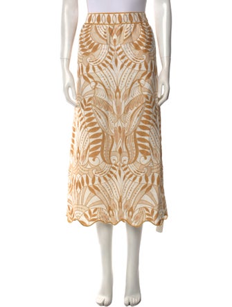 Farm Rio Linen Midi Length Skirt