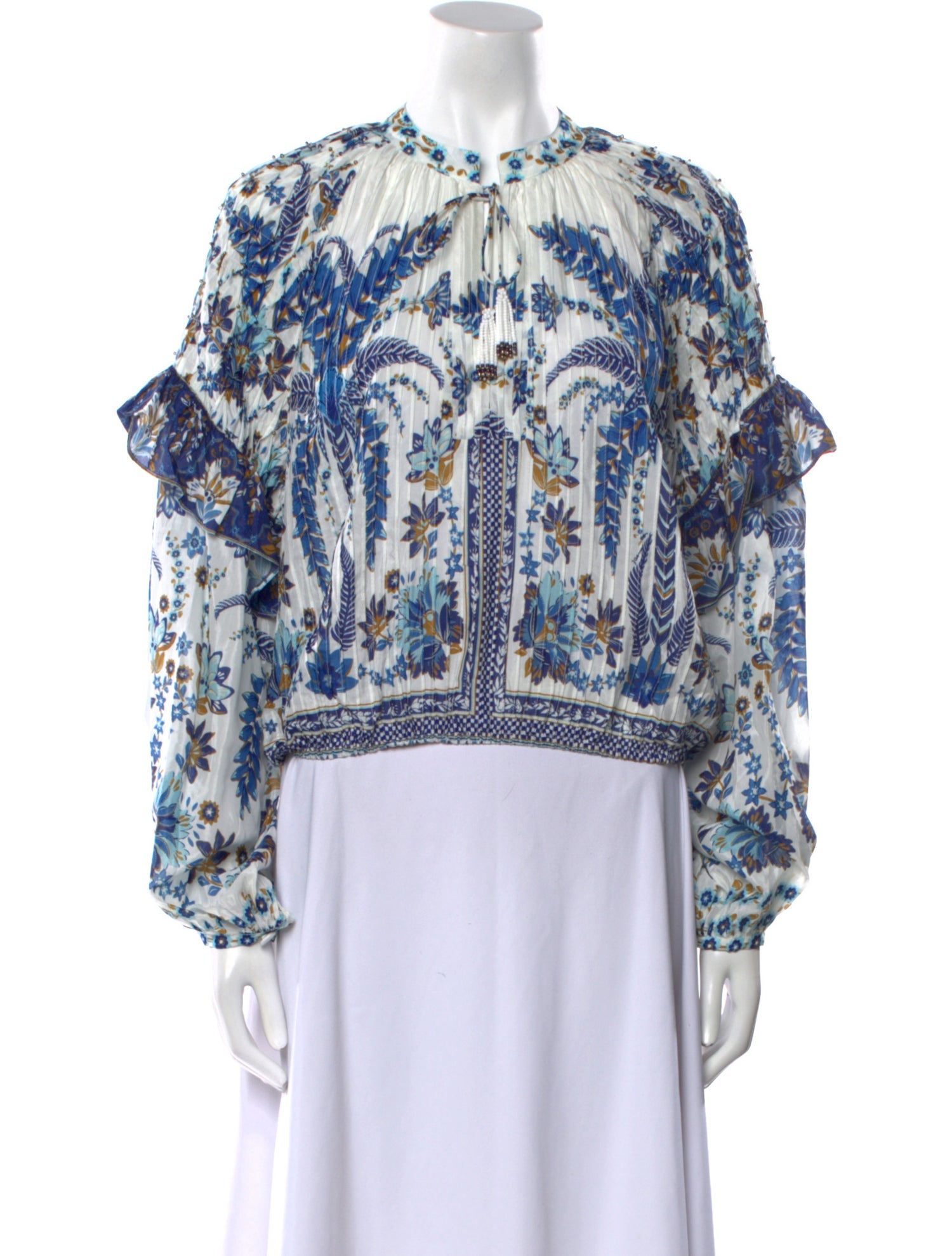 Farm Rio Printed Crew Neck Blouse w/ Tags