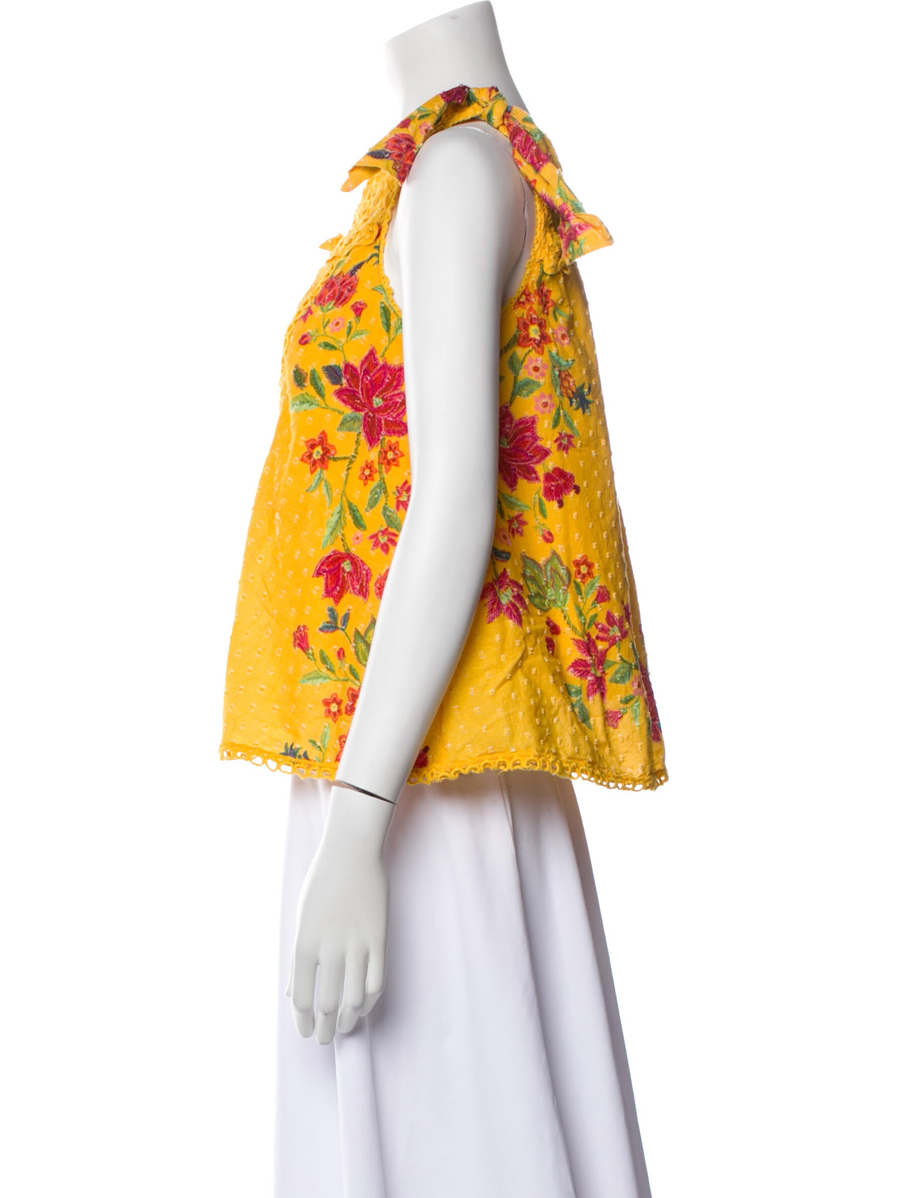 Farm Rio Floral Print One-Shoulder Blouse