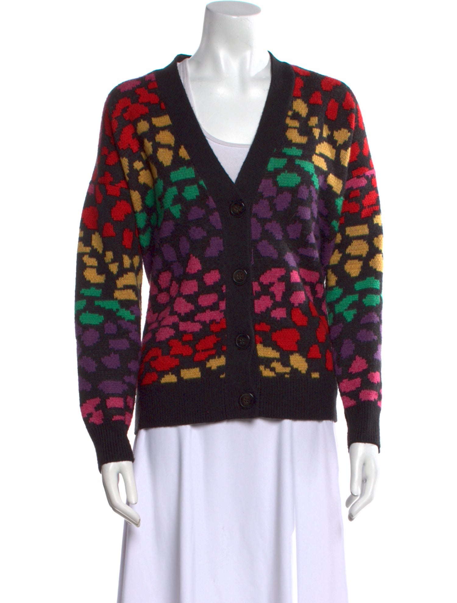 Farm Rio Printed V-Neck Sweater