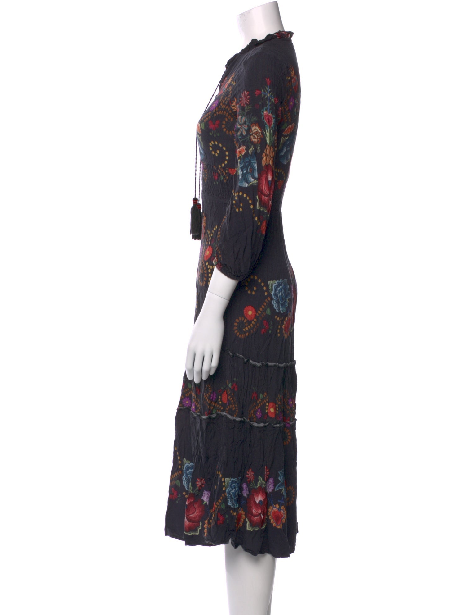 Farm Rio Floral Print Midi Length Dress