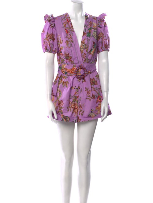 Farm Rio Floral Print V-Neck Romper